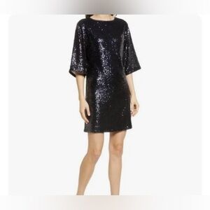 Chelsea28 navy blue sequin dress with sleeves
